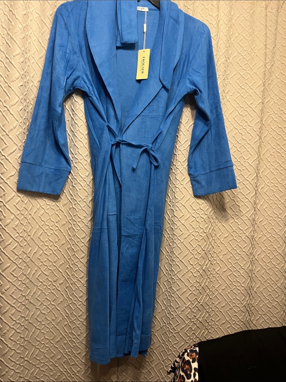 Eileen Fisher Vibrant Blue Open-Front Tie-Waist Trench Coat